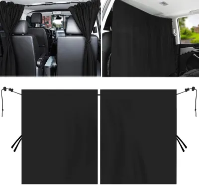 Produktbild von Autovorhänge/Sonnenschutz, 140 x 80 cm, abnehmbarer Autovorhang, Trennvorhänge/Sonnenschutz für den Fahrzeuginnenraum, Verdunkelungsvorhänge für Autofenster, Sichtschutzvorhänge für das Auto, Zubehör fürs Autocamping