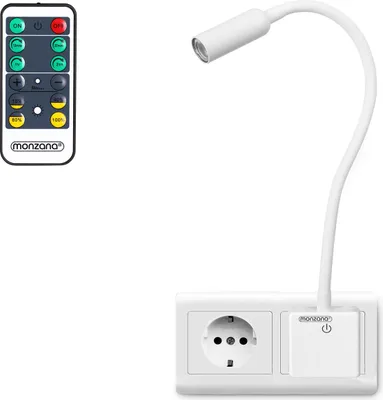 Produktbild von MONZANA® LED Steckerlampe 46,5cm Steckdosenlampe Steckerleuchte 5000K Touchschalter dimmbar Schreibtischlampe Fernbedienung