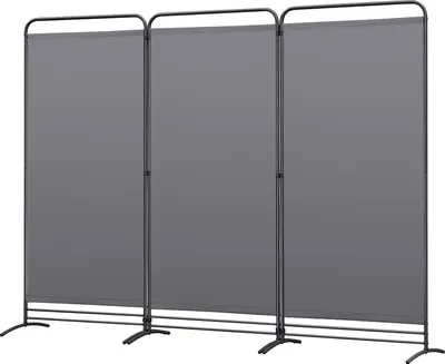 A three-panel room divider is shown against a white background.