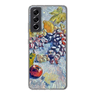 Produktbild von MuchoWow® Handyhülle Schutzhülle Hülle für Samsung Galaxy S21 FE Weintrauben, Zitronen, Birnen und Äpfel - Vincent van Gogh Silikon Softcase Handy Hülle - Mobiltelefonhülle