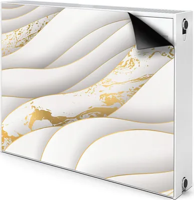 Produktbild von Magnet Heizkörperverkleidung Heizkörper-Abdeckung Heizung Heizkörper 80x60 cm  - Weiß, Wellen