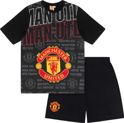 Image de Manchester United FC - Pyjama avec short pour garçon GF867 (146) (Noir)