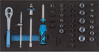 Produktbild von GEDORE 1500 CT1-20 Steckschlüssel-Sortiment 1/4" in Check-Tool-Modul, 2308967
