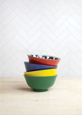 Produktbild von KitchenCraft Bowl Colourful Pattern 15 cm Set4