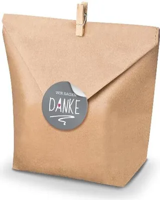 Produktbild von SET Wir sagen DANKE (Motiv23) 24x Geschenktüten + Klammern+ Aufkleber