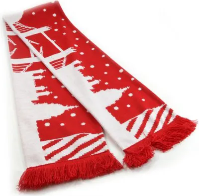 Produktbild von Tower Bridge Christmas Schal BS262 (Einheitsgröße) (Rot/Weiß)