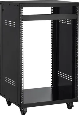 Immagine prodotto di Rack AV - Armadio server a telaio aperto 16U - Larghezza rack 48,3 cm - Con ruote bloccabili - Ventilato - Per apparecchiature audio/video/IT - Capacità di carico 90,7 kg