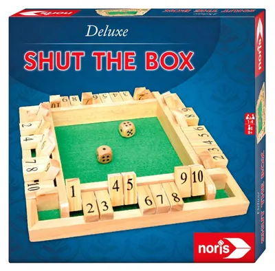 Produktbild von Shut the Box Würfelspiel Klappbrettspiel - Holzspielbrett - 2 Würfel - Für 1 bis 4 Spieler - Ab 8 Jahren