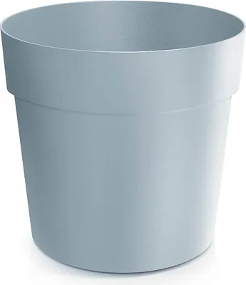 A light gray planter pot is shown against a white background.