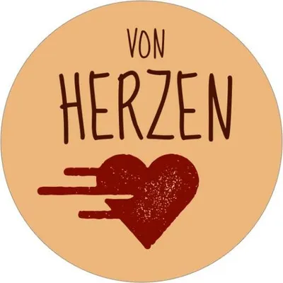 Produktbild von 24x Sticker Von HERZEN (Motiv 14) 4cm Geschenk Aufkleber runde Spruch Etiketten
