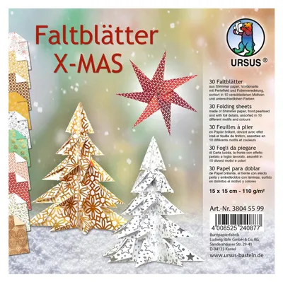 Obrázek produktu pro URSUS 30 skládaných listů "X-MAS", 15 x 15 cm