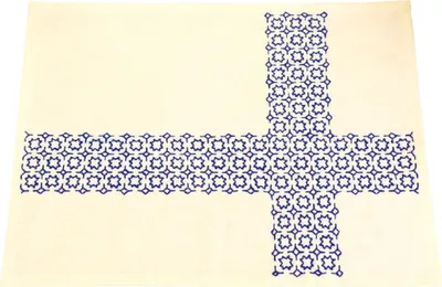 Produktbild von Olympus Hitomezashi Sashiko Stickpackung "Tischset", Stoff bedruckt, 33x43cm, Original aus Japan