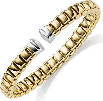 Produktbild von Armspange offener Armreif 60x47mm Armband aus 585 Gold gelb/weiß Breite 8,5mm