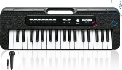 Productafbeelding van Kinderpiano - Muziektoetsenbord - Muziek Leren - 37 Toetsen - 42 cm - Zwart