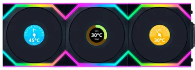 Produktbild von Lian Li UNI FAN SL Wireless LCD 120, Ventilator, 12 cm, Schwarz