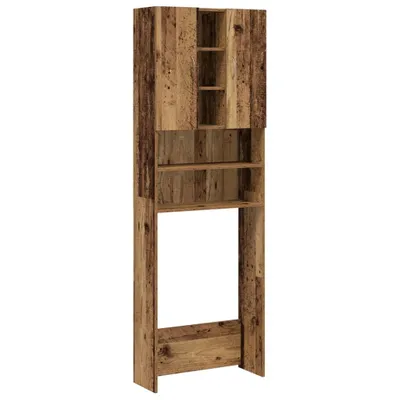 Image de vidaXL Armoire pour machine à laver aspect bois ancien 64x25,5x190 cm