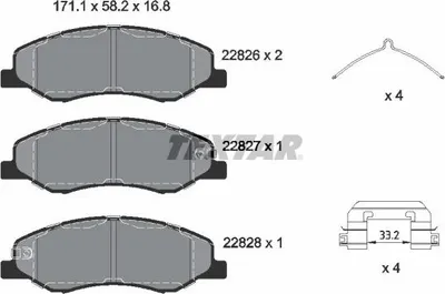 Produktbild von TEXTAR Bremsbeläge Satz für HONDA ODYSSEY 2282601