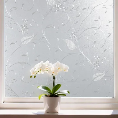 Productafbeelding van Decoratieve Raamfolie met Bloemenpatroon