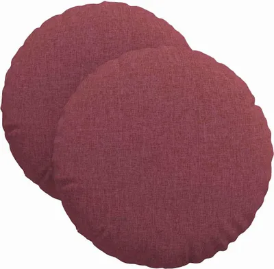 Obrázok produktu pre vidaXL Sedacie vankúše, 2 ks, látka, vínová farba, priemer 40 cm, výška 13 cm
