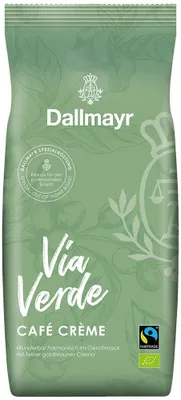 Produktbild von Dallmayr Via Verde Café Crème Fairtrade - 1kg Kaffeebohnen, 100% Arabica