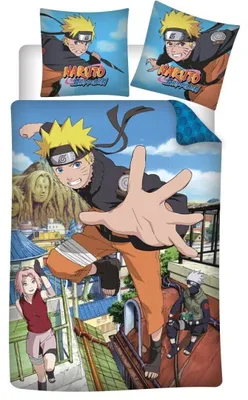 Produktbild von Naruto Shippuden Sasuke Sakura Bettwäsche Baumwolle 2tlg Set 135-140x200 65x65
