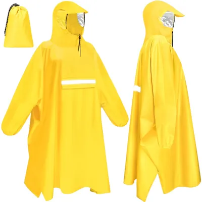 Produktbild von Uni Wasserdichter Regenponcho mit Kapuze - Wiederverwendbar und Langlebig