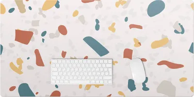 Produktbild von Terrazzo-Abstraktion – Schreibtischunterlage – Rutschfeste Tischunterlage – Schreibtischmatte für Büro & Zuhause – Schreibunterlage – Mauspad – Tischmatte – 100 x 50 cm
