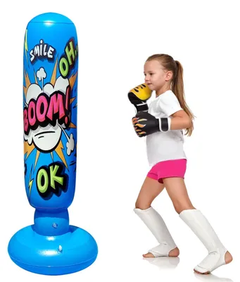 Immagine prodotto di Solidchoice - Sacco da boxe gonfiabile per bambini - Sacco da boxe autoportante per arti marziali