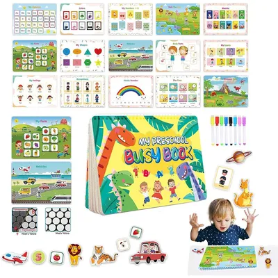 Produktbild von Beschäftigungsbuch für Vorschul-Lernaktivitäten und Montessori-Spielzeug für Kleinkinder von 2–5 Jahren – Sensorisches Ruhebuch mit Schreibübungen
