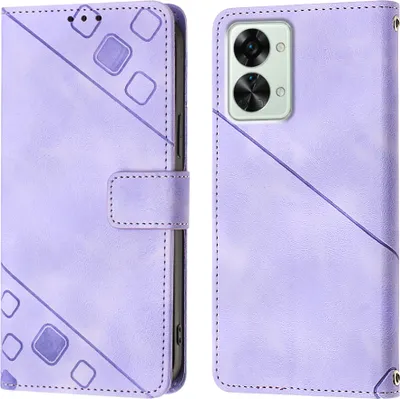 Obrázek produktu pro Pouzdro pro OnePlus Nord 2T 5G vyražené Flip kožené peněženkové pouzdro s funkcí stojánku Fialová