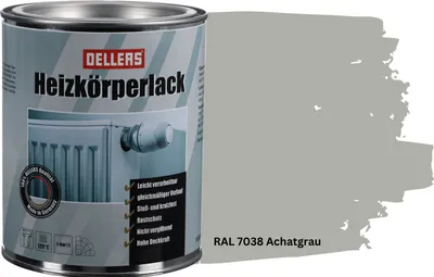 Produktbild von OELLERS Heizkörperlack bewährt 1L – RAL 7038 Achatgrau | Heizkörperfarbe & Heizungsfarbe | Hochdeckender Heizungslack | Hitzebeständig & langlebig