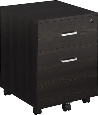 Produktbild von Vinsetto Mobiler Aktenschrank für A4-Akten mit Rollen. Hängender Aktenschrank mit 2 Schubladen und Schloss, 40 x 45 x 55,6 cm, Wenge