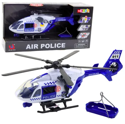Produktbild von Leantoys Helikopter Policyjny, Ruchome ?mig?a, ?wiat?a, D?wi?ki, Hak Z Noszami