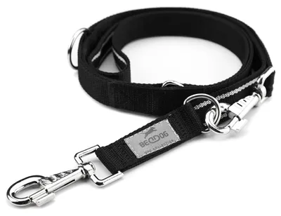 Produktbild von BedDog Hundeleine SPIKE verstellbar in 3 Längen Führleine, Laufleine,2m/25mm,schwarz/neon