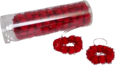 Produktbild von Christbaumschmuck - Pomponhänger - rot - ca. 6cm Ø 12 Stück 45475-R