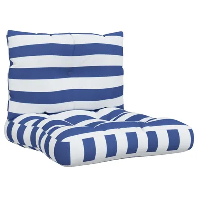 Immagine prodotto di Cuscino per pallet 2 pezzi. Tessuto Oxford a righe bianche e blu