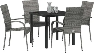 Obrázok produktu pre Záhradný jedálenský set 5 pcs Sivá