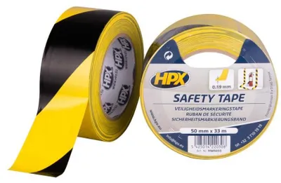 Obrázok produktu pre Hpx | Označovacia páska PVC | 50 mm | 33 m | Žltá čierna