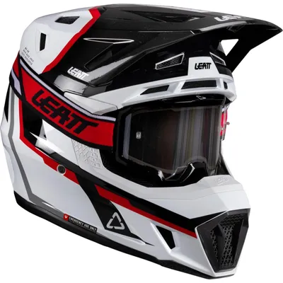 Zdjęcie produktu dla Zestaw kasku Leatt Moto 7.5 V26, kolor: biały, czarny, czerwony, rozmiar: M