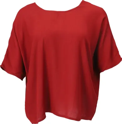 Produktbild von Weites Boho Blusentop mit Fledermausärmeln, Maxibluse - Bordeauxrot, Damen, Viskose, Blusen & Tunikas
