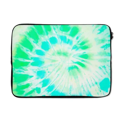 Produktbild von MuchoWow® Laptop Hülle 13 Zoll Krawattenfärbung - Grün - Farbe Laptoptasche - Laptophülle - Sleeve - Rundumschutz