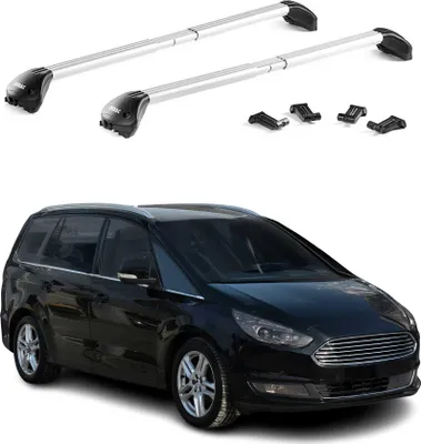 Image de Barres de toit transversales pour Ford Galaxy 2015-2023 Alu Argenté 2Pcs ABE
