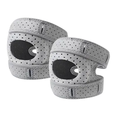 Produktbild von Gesunde Knieorthese, 2-teilige Patella-Kniestütze, schmerzlindernde Knieorthese, verstellbare Kniestütze (Grau, Erwachsene S/M)