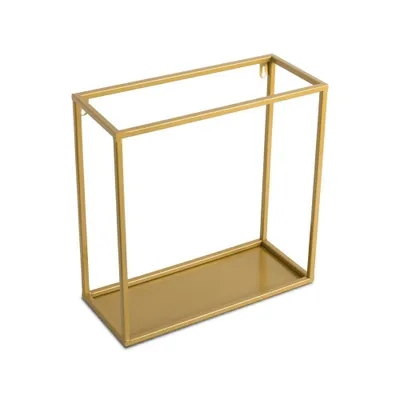Produktbild von Wandregal, Hängeregal Metall Aufhängen, Rechteckig, Loft, Gold, 35 cm