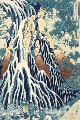 Produktbild von Legendarte - Kunstdruck auf Leinwand - Der Kirifuri-Wasserfall Am Berg Kurokami - Katsushika Hokusai - Wanddeko, Canvas cm. 40x60