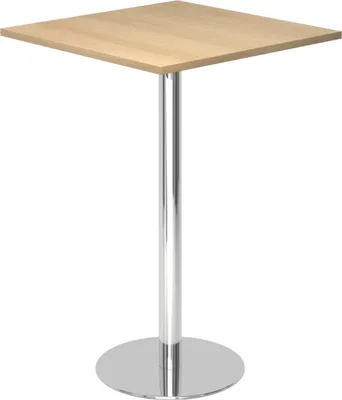Produktbild von bümö Stehtisch eckig STH - Nachbildung: Eiche, Gestell: Chrom