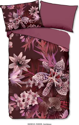 Produktbild von Descanso Bettwäsche mit einer biese und Blumen - 140x200 cm - 100% Bio Baumwolle