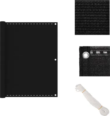 Produktbild von vidaXL Balkon-Sichtschutz Schwarz 120x400 cm HDPE -  Sonnenschirme & Sonnenschutze