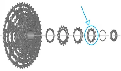 Produktbild von Shimano Ersatzteil Zahnkranz Ritzel CS-LG600-11fach 11T 11 Zähne Linkglide Cues