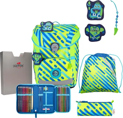 Produktbild von DerDieDas ErgoFlex Easy Neon Monster Schulranzen Set 5tlg.